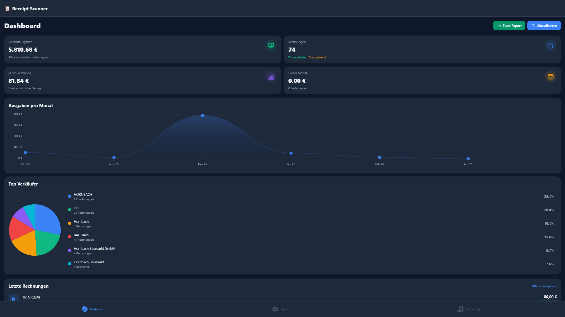 ReceiptScanner web interface